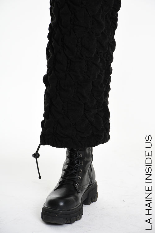 LH W5199 TROUSER Over Wide Fit Embossed Jersey UNISEX D Black