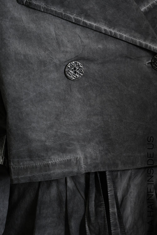 LH W5381 JACKET Over-crop Dyed Cotton in Gabardine Grey