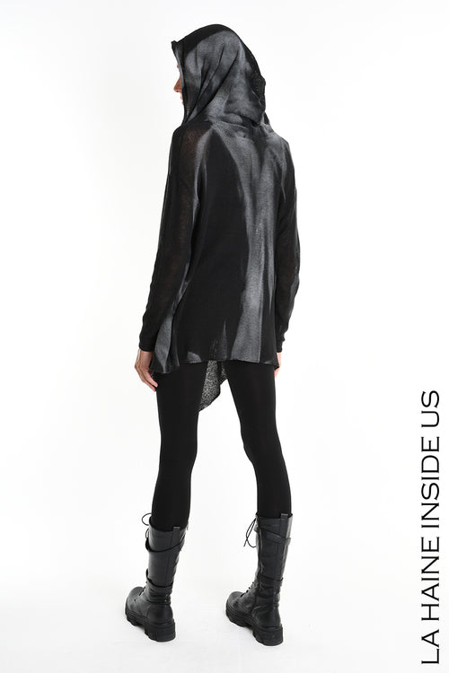 LH W5368 CARDIGAN Asymmetric Thickness 7 Treatment Spray Black