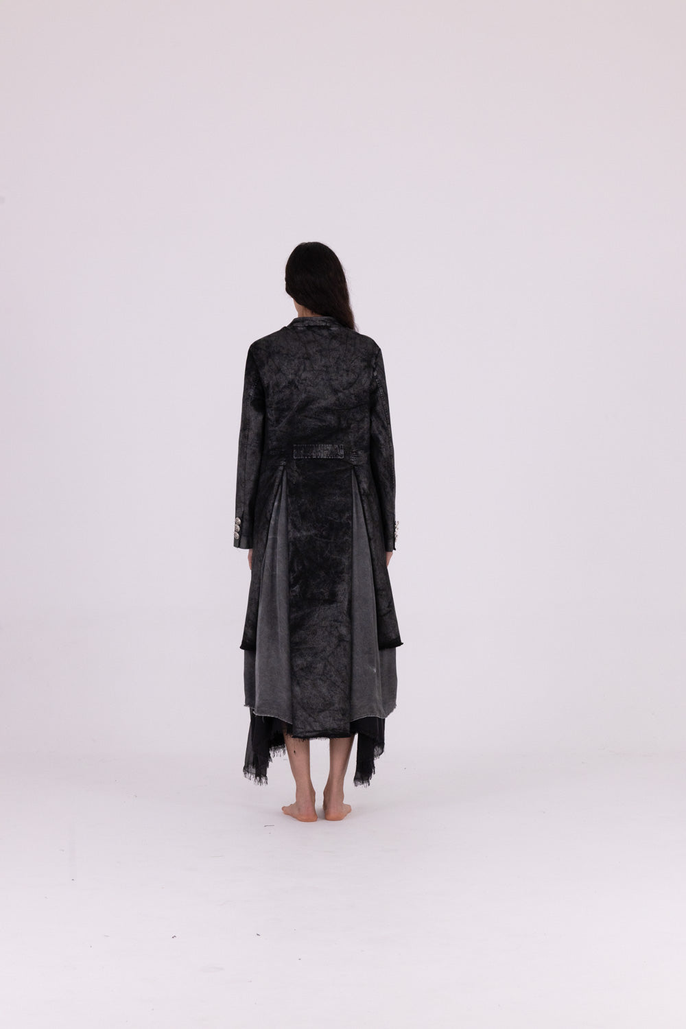 Sanctamuerte S214 cappotto laminated black