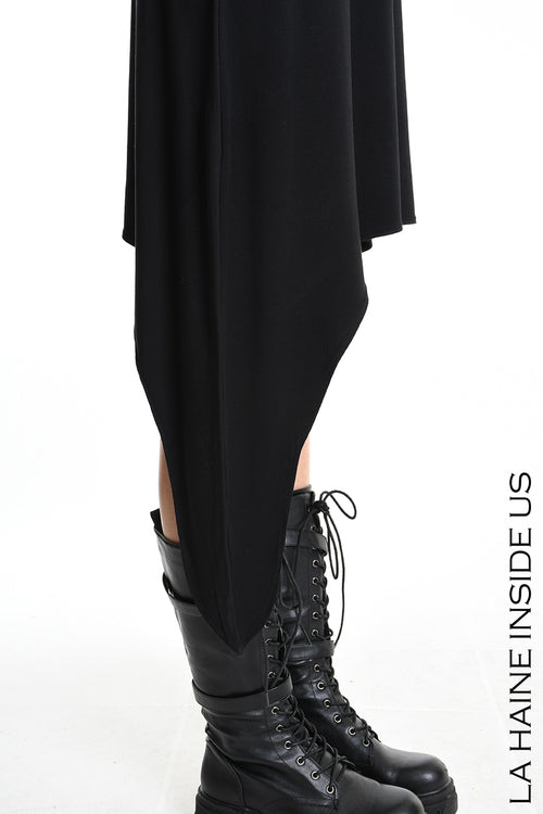 LH W5209 DRESS Asymmetric Jersey Bamboo Black
