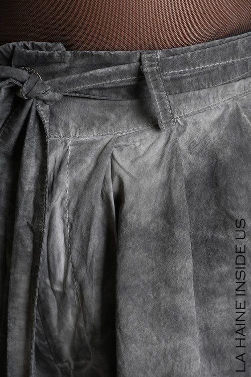 LH W5380 PANTALONE Palazzo Dyed Cotton in Gabardine Grey