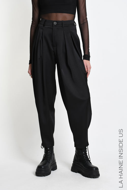 LH W5469 TROUSER Balloon Satin Black