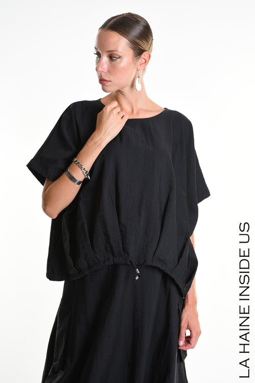 LH W5306 T-SHIRT Crop Nylon Black