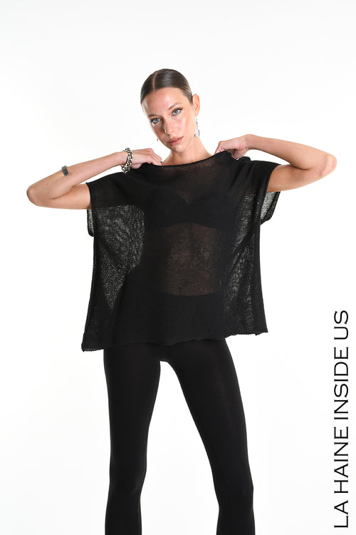 LH W5373 SWEATER Over Sleeveless Thickness 7 Black