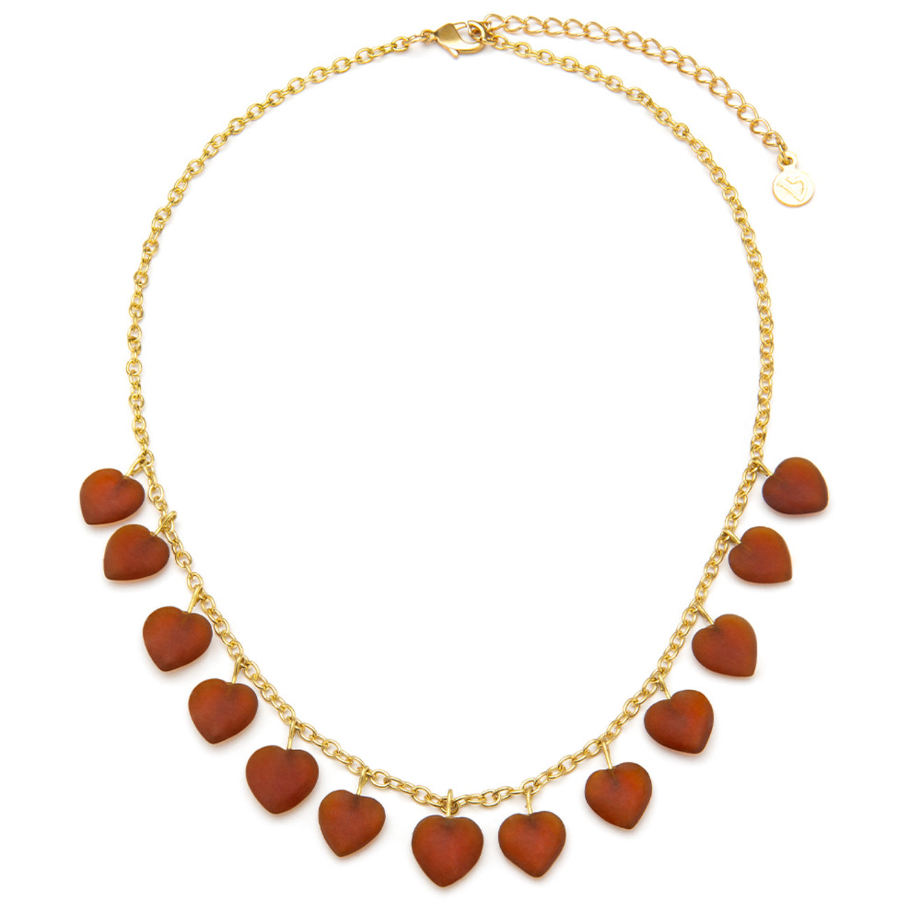 Vestopazzo RYG1009 collana pendenti cuori ambra scuro