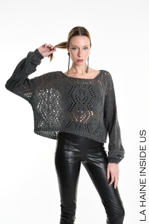 Lh W5130 MAGLIA Over Asimmetrica in Mohair Finezza 3 (diversi colori)