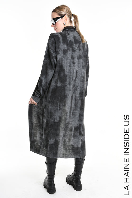 LH W5137 CARDIGAN Lungo in Maglia Finezza 7 Nero