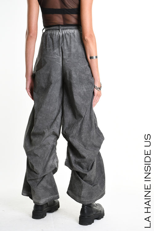 LH W5380 PANTALONE Palazzo Dyed Cotton in Gabardine Grey