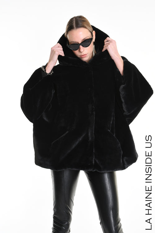 LH  W5173 SPORT JACKET Over Faux Fur Lined Black