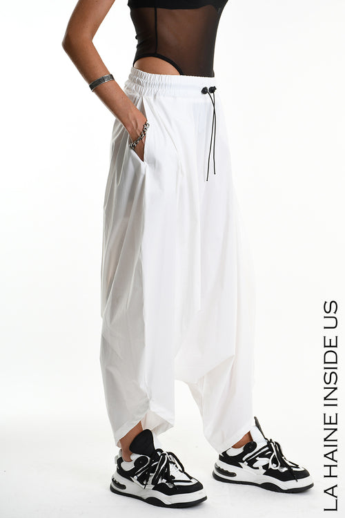 LH  W5307 TROUSER Over Cotton Popeline Stretch UNISEX D White