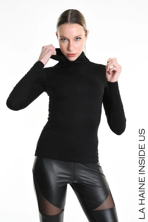 LH SAGA MAGLIA Jersey Viscosa Nero FW 25/26