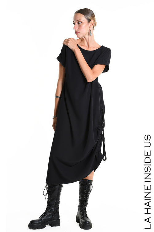 LH W5321 DRESS Oversize Technic Fluid Black