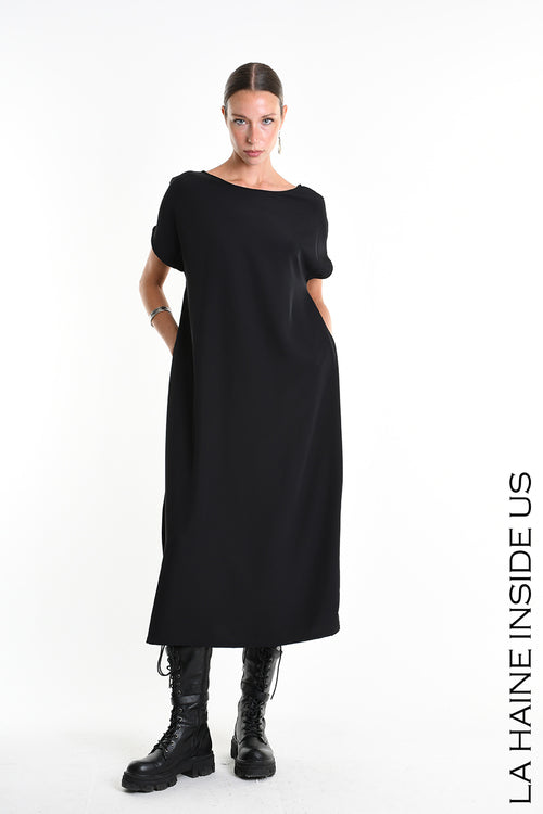 LH W5321 DRESS Oversize Technic Fluid Black