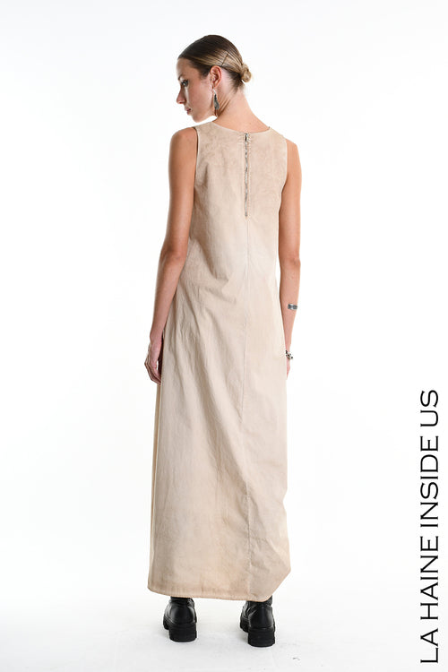 LH W5379 DRESS Dyed Cotton Gabardine Mud