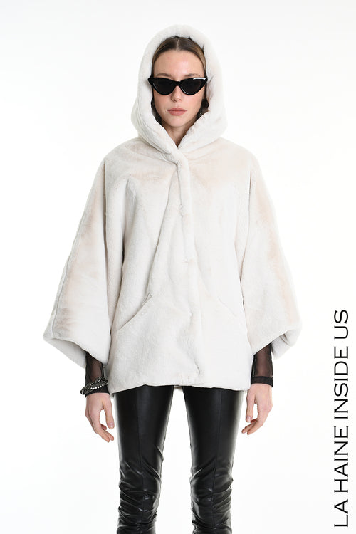 LH W5173 SPORT JACKET Over Faux Fur Lined White