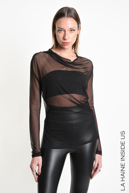 LH  W5429 SWEATER Regular Tulle Stretch