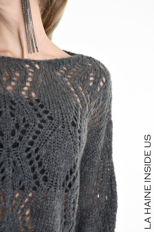 Lh W5130 MAGLIA Over Asimmetrica in Mohair Finezza 3 (diversi colori)