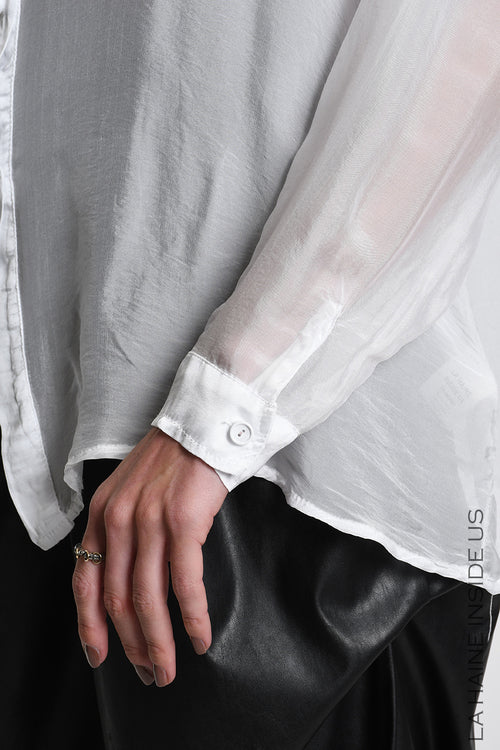 LH W5481 SHIRT Over Viscose Silk Garment Dyed White