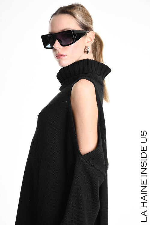 LH W5132 DRESS Over Knitted Thickness 5 Black