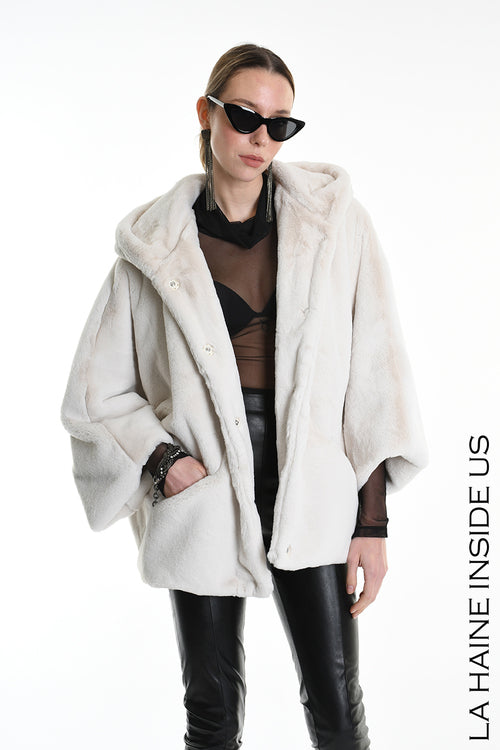 LH W5173 SPORT JACKET Over Faux Fur Lined White