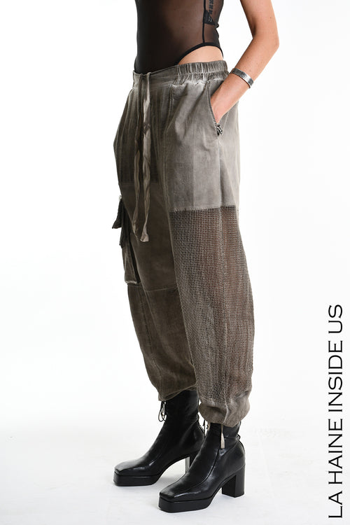 LH  M1270 TROUSER Over Blend Linen Dyed Cold UNISEX D Mud