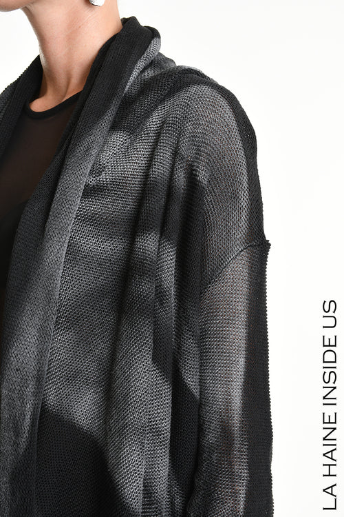 LH W5368 CARDIGAN Asymmetric Thickness 7 Treatment Spray Black