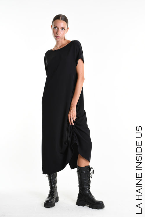 LH W5321 DRESS Oversize Technic Fluid Black