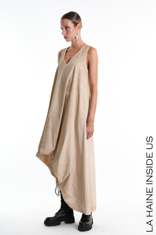 LH W5379 DRESS Dyed Cotton Gabardine Mud