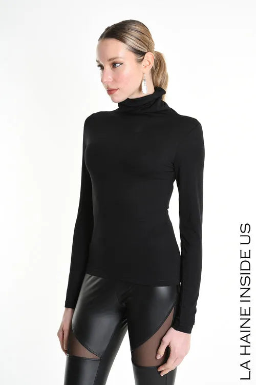 LH SAGA MAGLIA Jersey Viscosa Nero FW 25/26