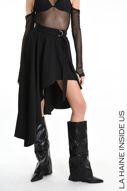 LH W5155 SKIRT Asymmetric Tecno Stretch Black