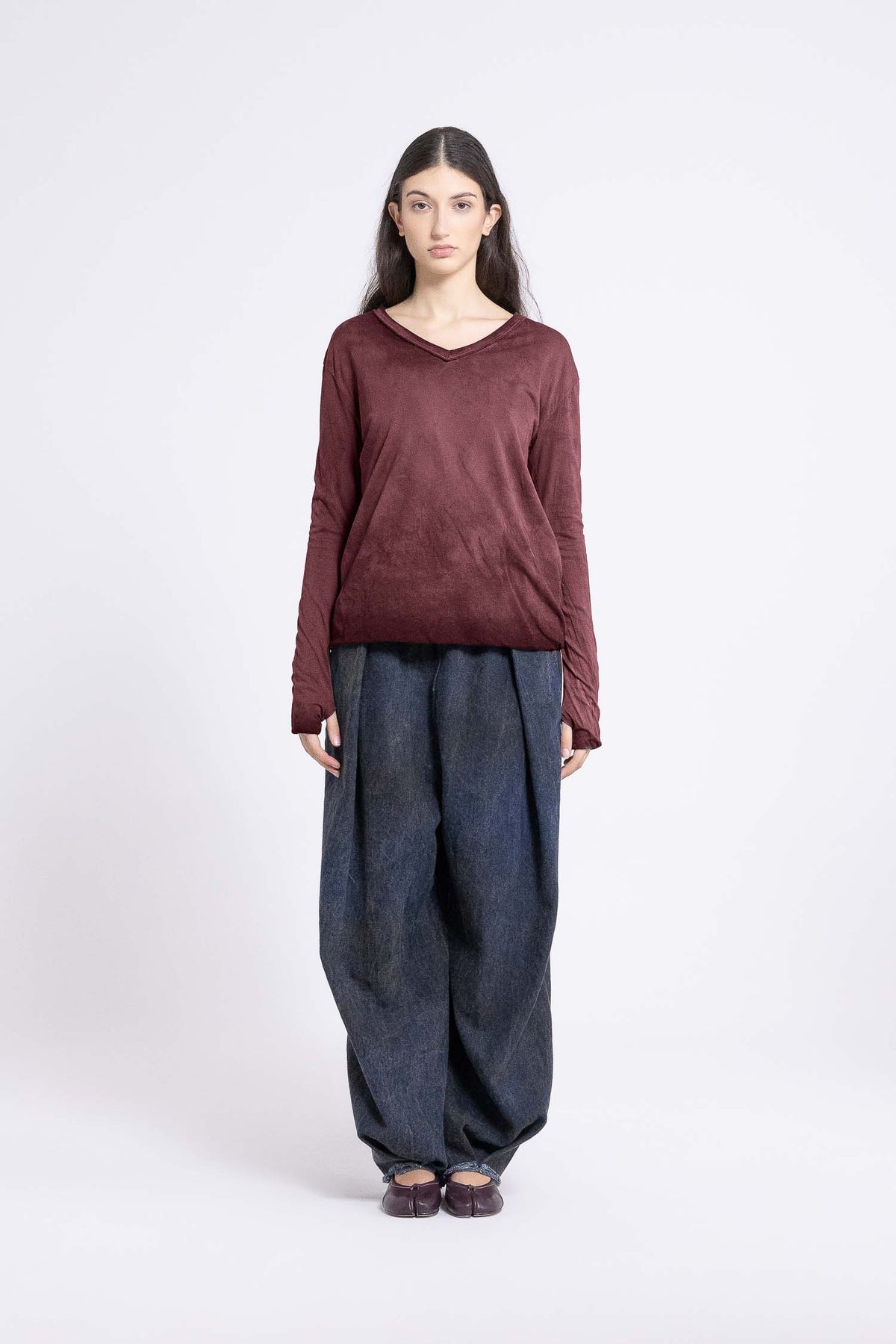 Sanctamuerte S425 t-shirt boxy scollo V ( diversi colori)