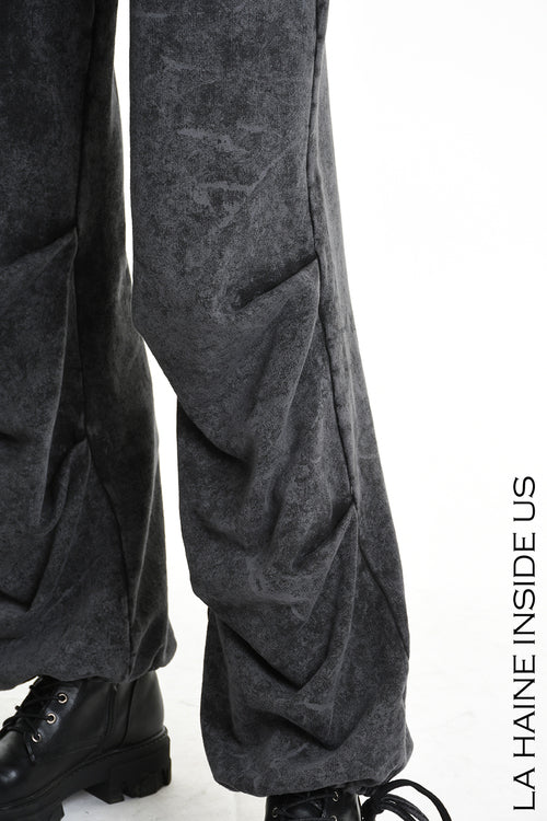 LH W5227 TROUSER Wide Fit Dyed Marmoryzed Fleece Black