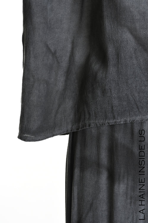 LH W5311 T-SHIRT Over Asymmetric Viscose Dyed Cold Grey
