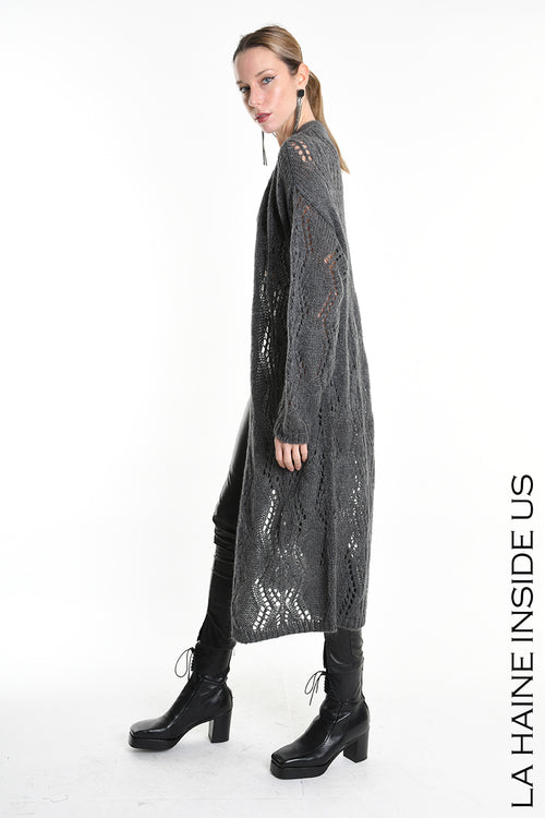 LH W5131 CARDIGAN Over Mohair Thickness 3 Grey