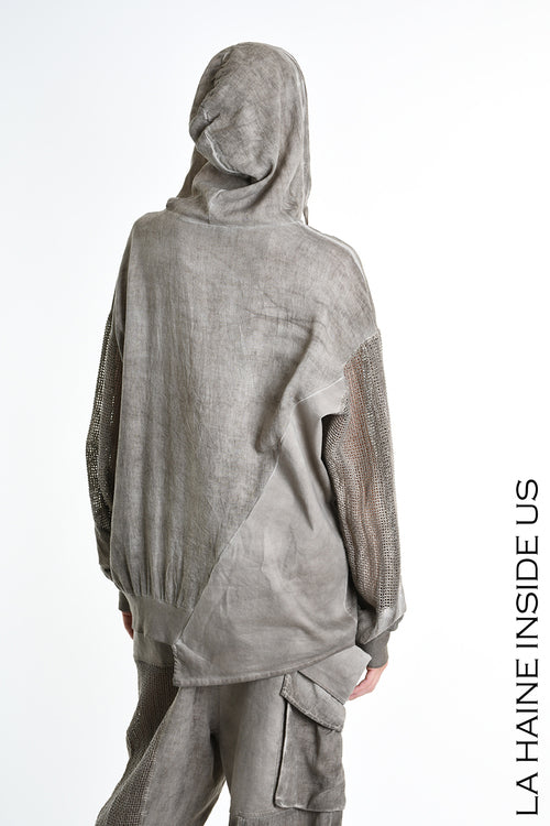 LH M1271 SWEATSHIRT Over Blend Linen Dyed Cold Inserts UNISEX D Mud