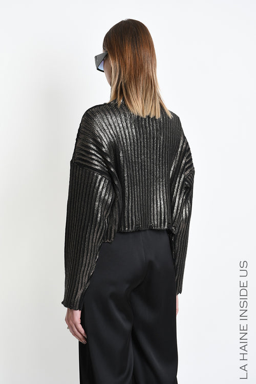 LH W5424 SWEATER Crop Knitted Thickness 5 Coated Treatment Bronze