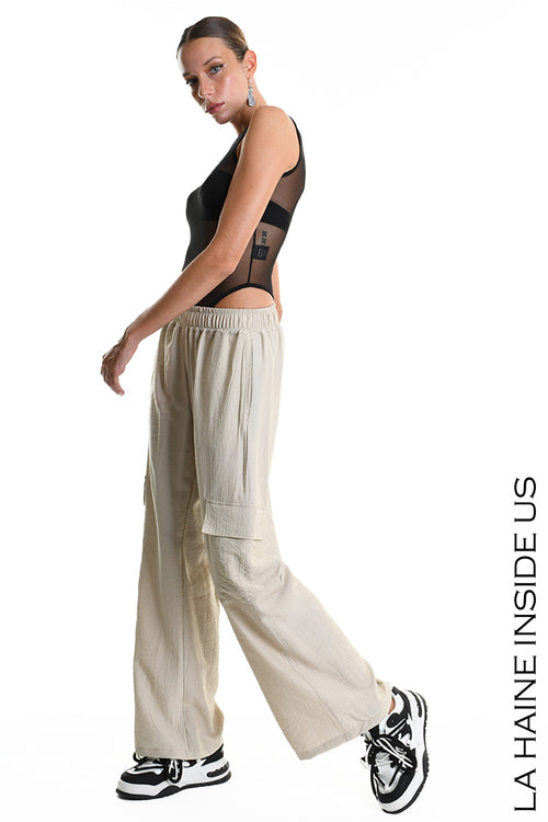 LH W5346 TROUSER Over Fluid Viscose Embossed