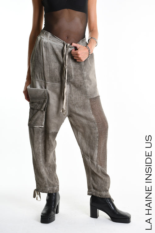 LH  M1270 TROUSER Over Blend Linen Dyed Cold UNISEX D Mud