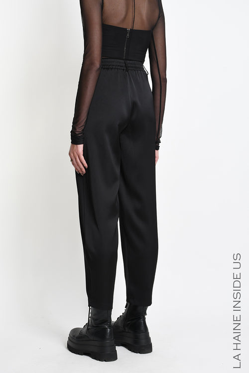 LH W5469 TROUSER Balloon Satin Black
