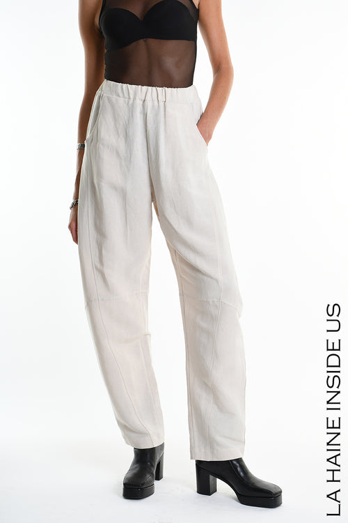 LH W5318 TROUSER Balloon Linen Viscose Sand