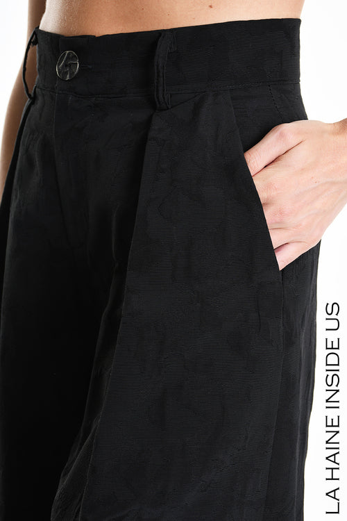 LH W5000 TROUSER Wide Cotton Jacquard Black