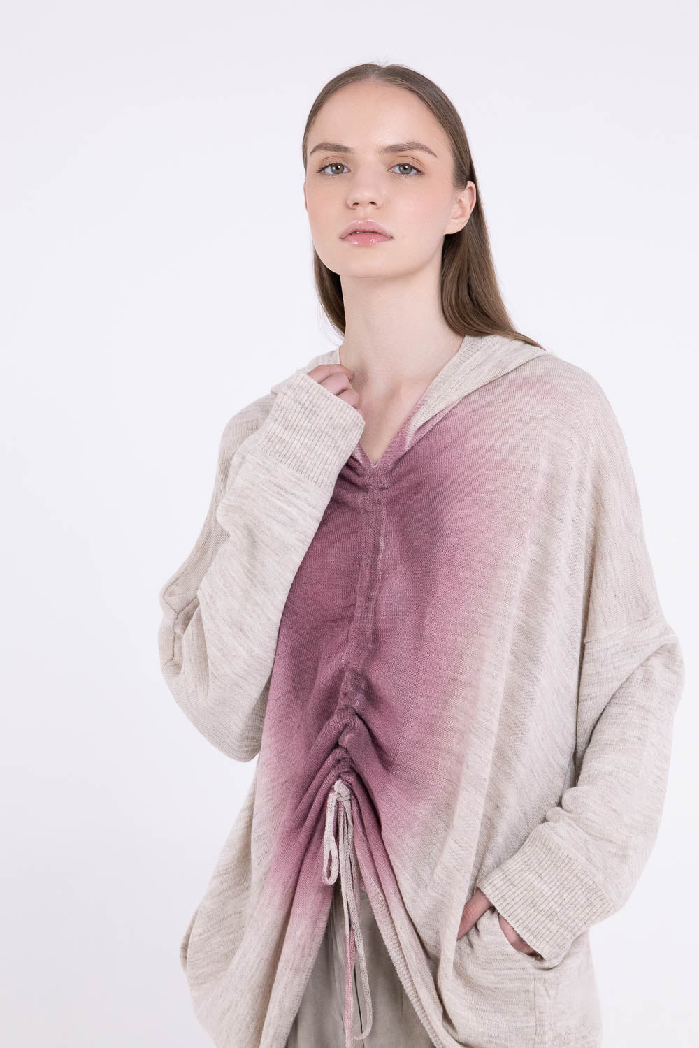 Sanctamuerte S396 Maxi Maglia con cappuccio