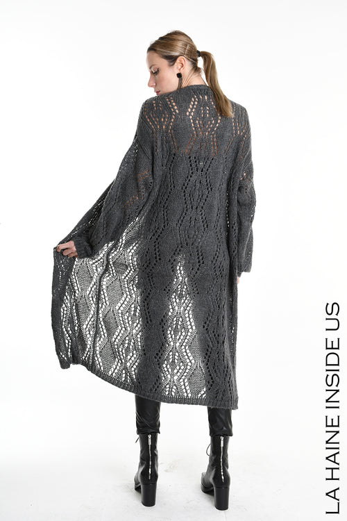 LH W5131 CARDIGAN Over Mohair Thickness 3 Grey