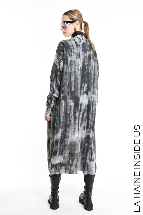 LH  W5137 CARDIGAN Lungo in Maglia Finezza 7 Grigio