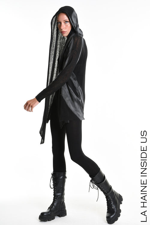 LH W5368 CARDIGAN Asymmetric Thickness 7 Treatment Spray Black