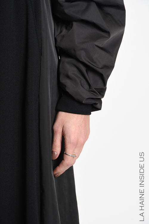 LH W5485 JACKET Crop Nylon Doubled & Punto Milano Black