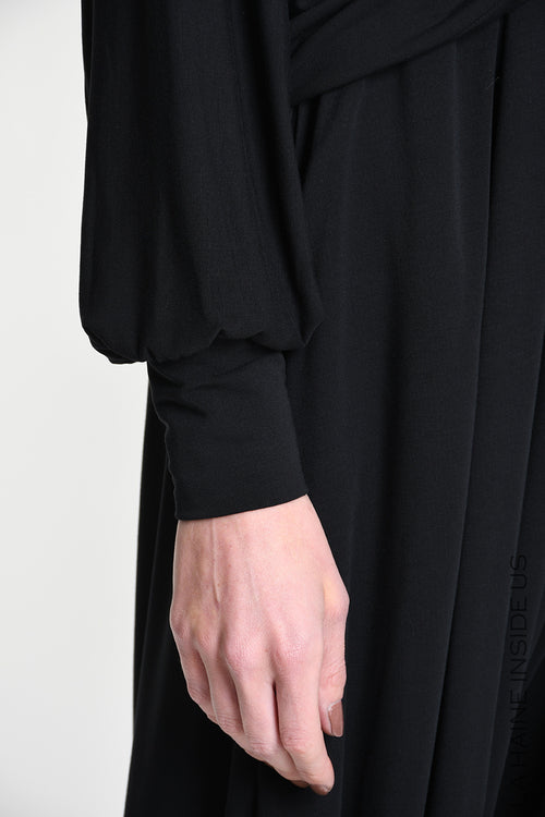 LH W5393 SWEATER Over-Cropped in Bamboo Jersey Black