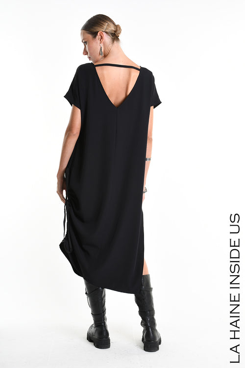 LH W5321 DRESS Oversize Technic Fluid Black