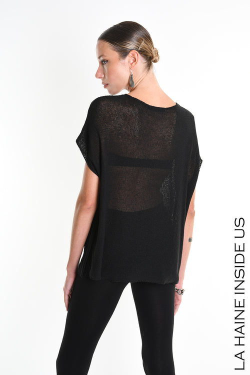 LH  W5373 SWEATER Over Sleeveless Thickness 7 Black